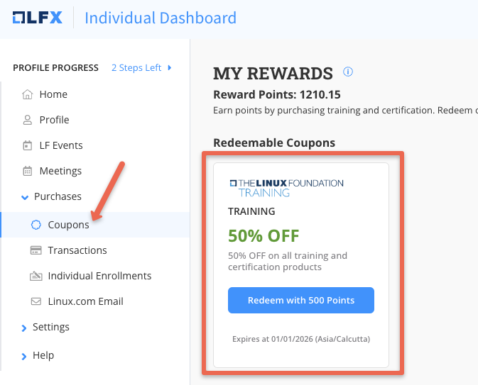 50% OFF CKA, CKAD, CKS redeemable coupon using tux rewards
